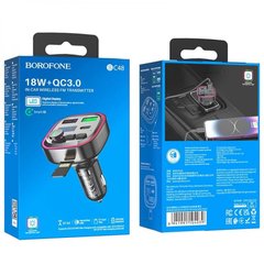 FM-трансмітер Borofone BC48 Broad QC3.0 car BT FM transmitter (Чорний)